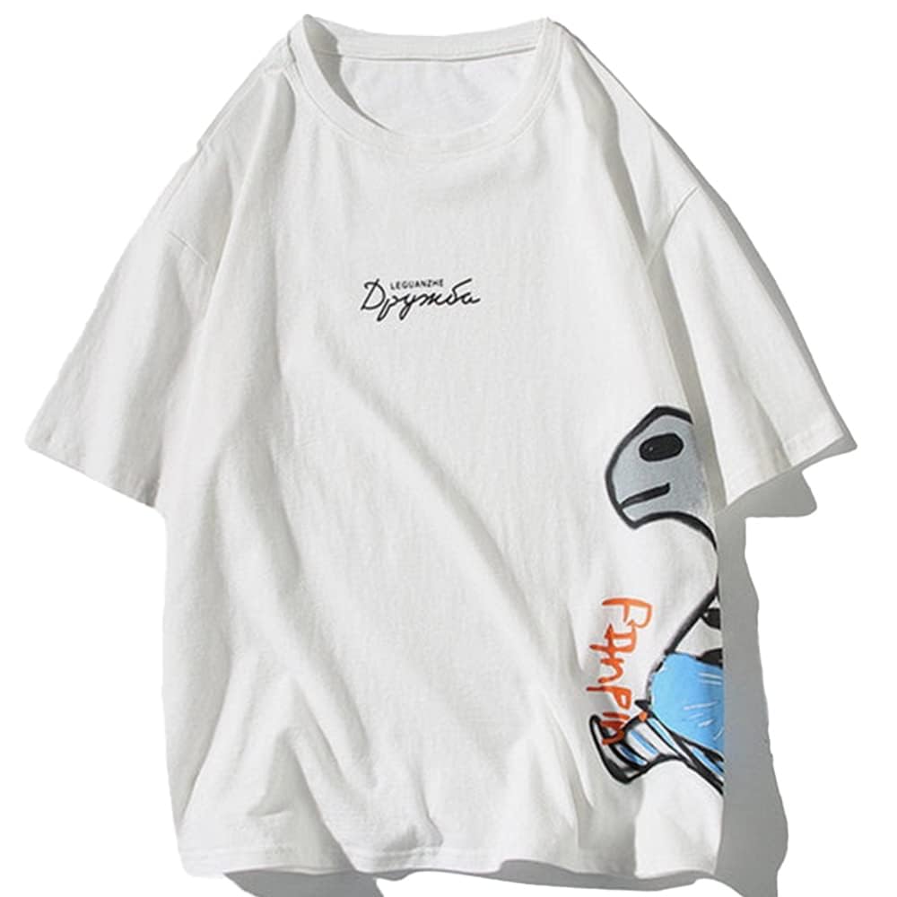 Aelfric Eden Graphic Tees Y2k Cartoon Dinosaur Printed Summer Short Sleeve Streetwear Cotton Shirts Casual Harajuku Tops