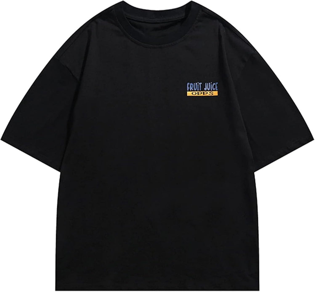 Aelfric Eden Mens Oversized T Shirts Tees Cute Print Crew Neck Cotton Tops Streetwear Casual Shirt