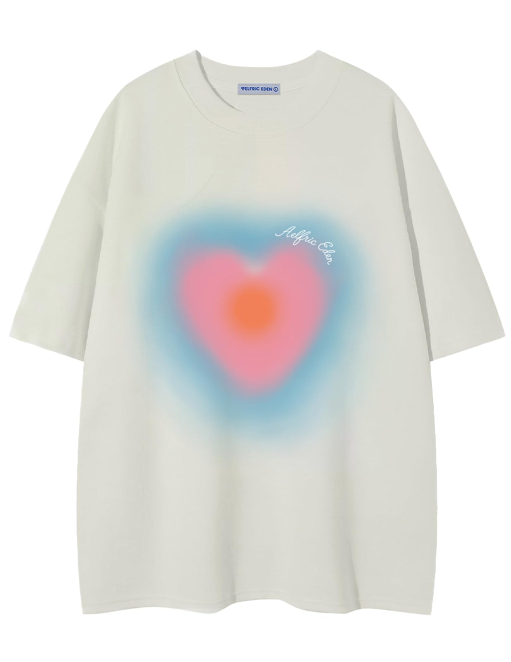 Aelfric Eden Graphic T Shirts for Women Blurring Heart Print Tees Y2K Oversized Shirt Summer Casual Short Sleeve Tops