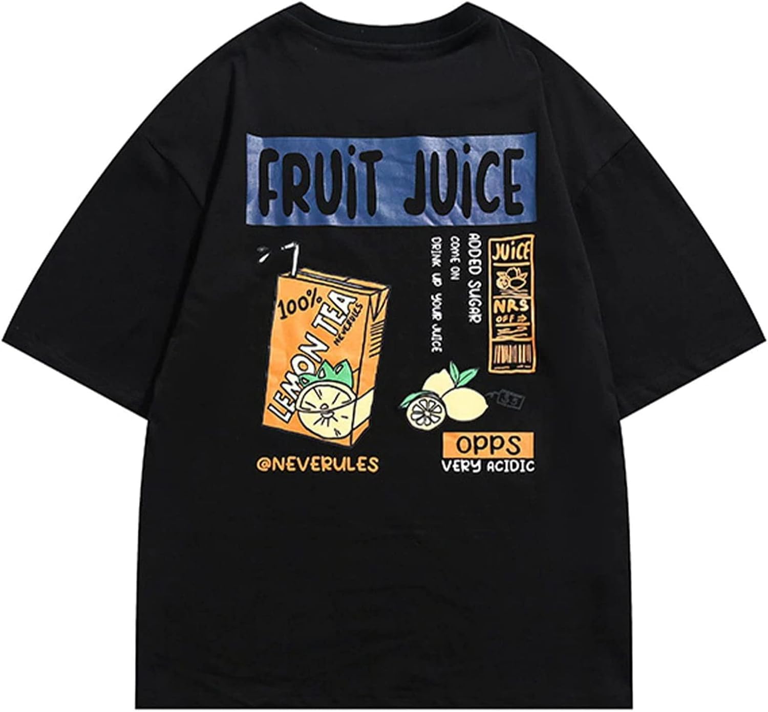 Aelfric Eden Mens Oversized T Shirts Tees Cute Print Crew Neck Cotton Tops Streetwear Casual Shirt