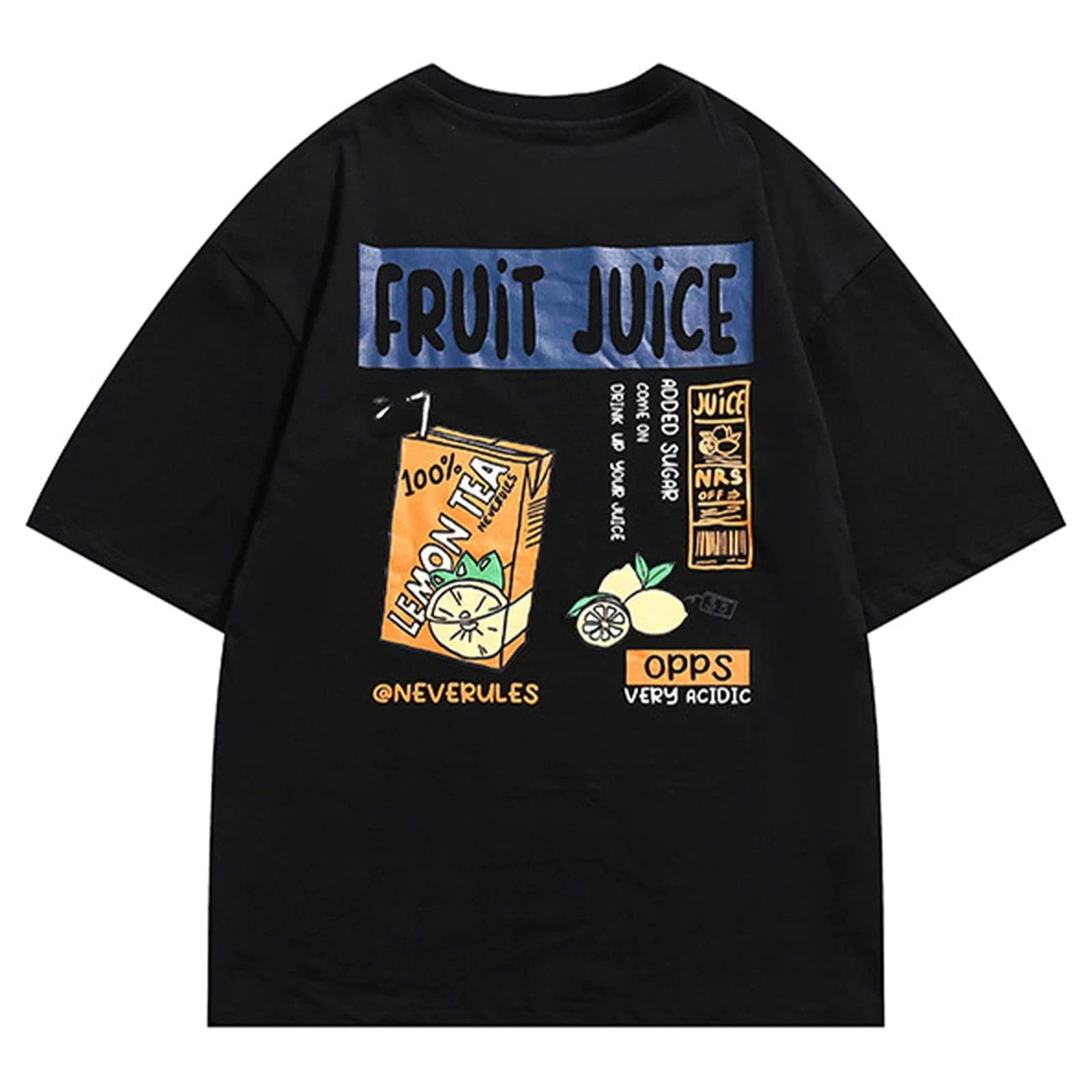 Aelfric Eden Mens Oversized T Shirts Tees Cute Print Crew Neck Cotton Tops Streetwear Casual Shirt