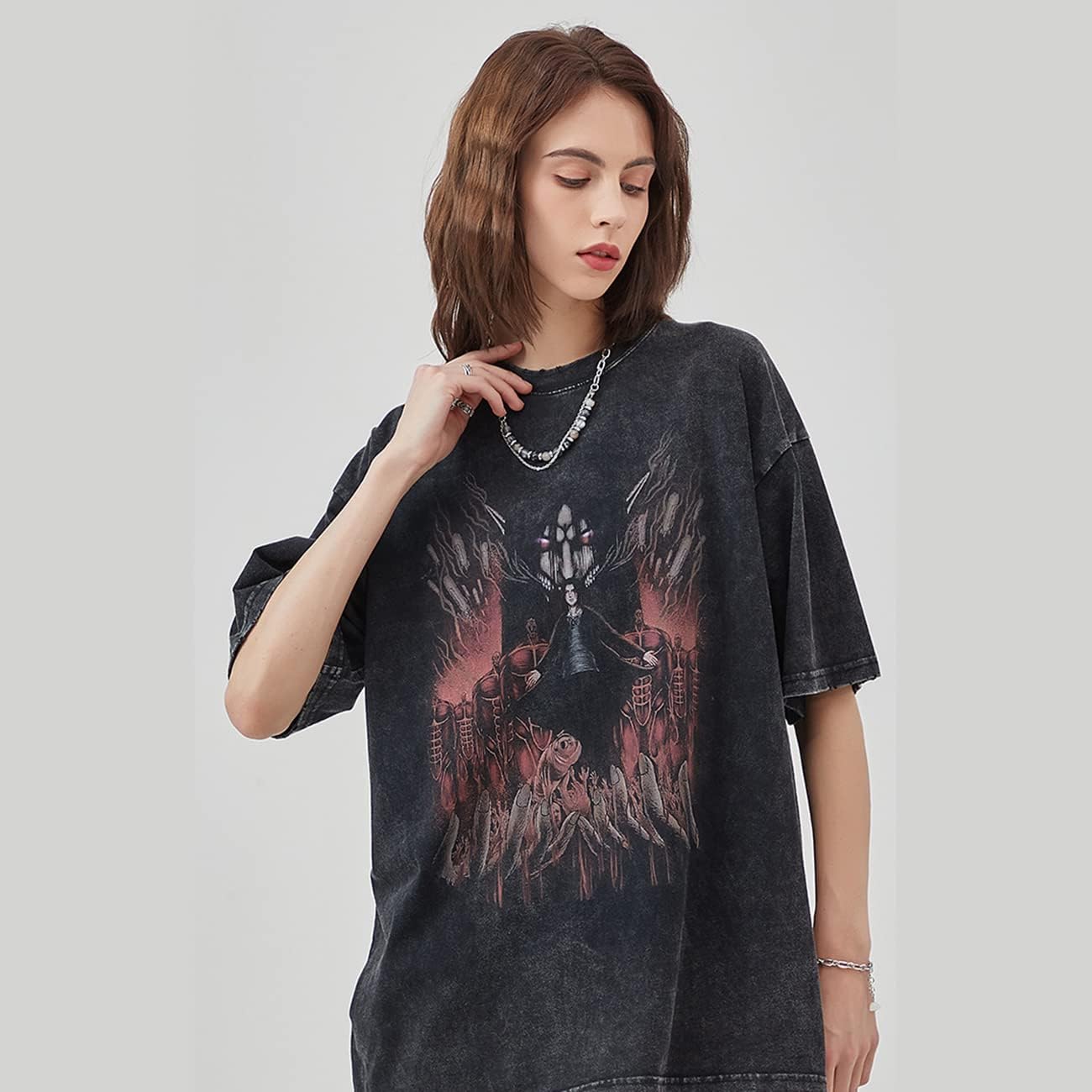 Aelfric Eden Men’s Vintage Japanese Graphic Printed Shirt Unisex Oversized Cool Tee