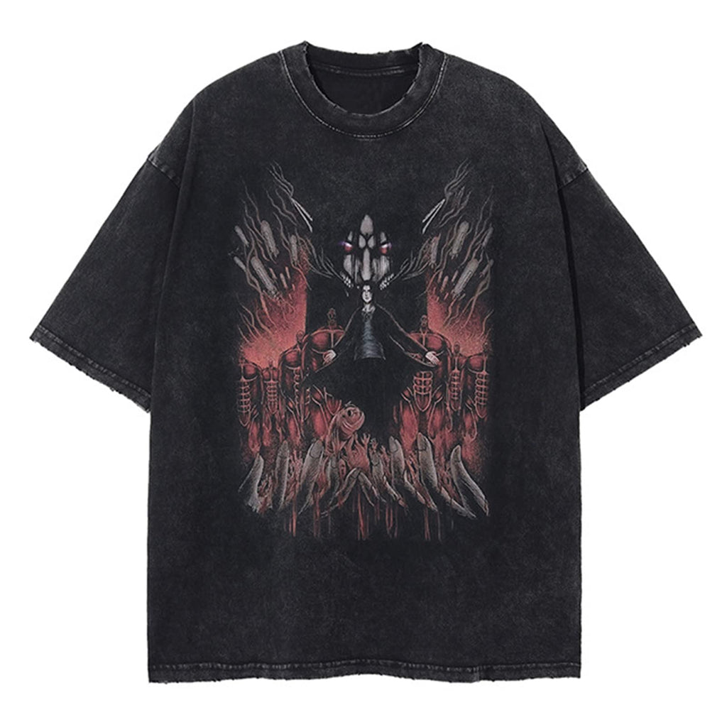 Aelfric Eden Men’s Vintage Japanese Graphic Printed Shirt Unisex Oversized Cool Tee
