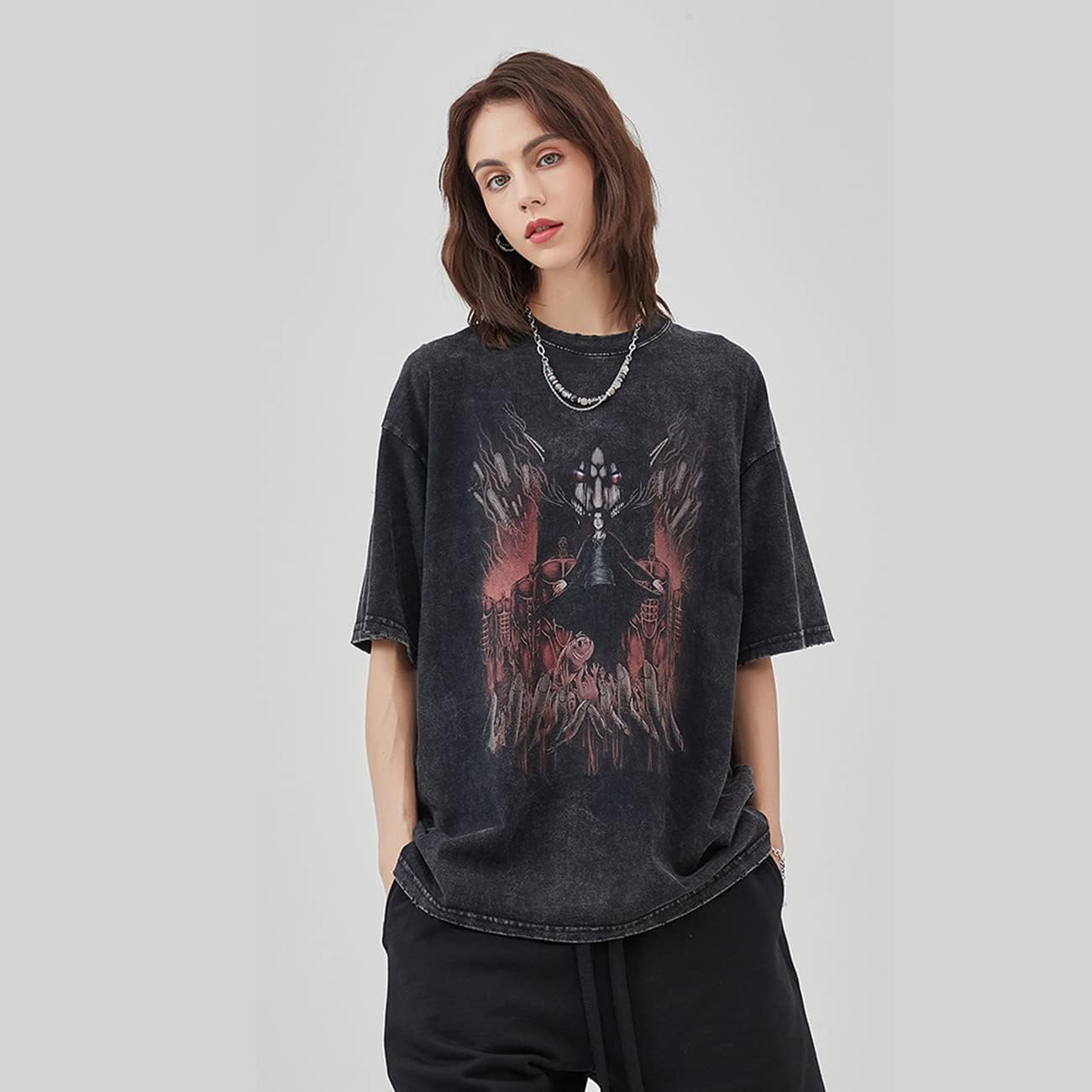 Aelfric Eden Men’s Vintage Japanese Graphic Printed Shirt Unisex Oversized Cool Tee