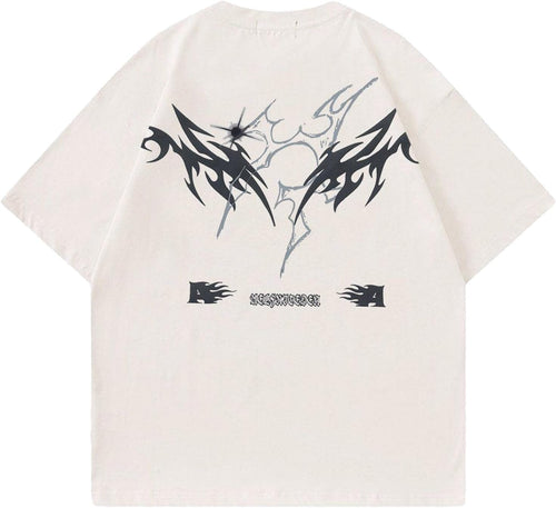 Aelfric Eden Mens Graphic Tees Y2k Flame Star Print Oversized T Shirts Vintage Streetwear Shirt Casual Tops