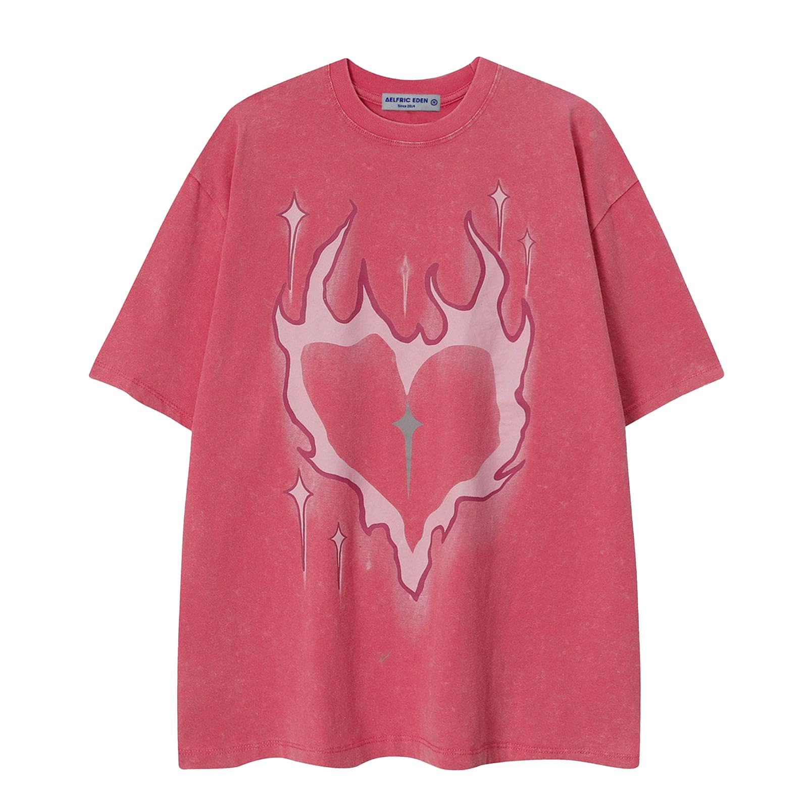 Aelfric Eden Mens Oversized T Shirts Tees Distorted Portrait Print Crew Neck Cotton Tops Streetwear Casual Shirt