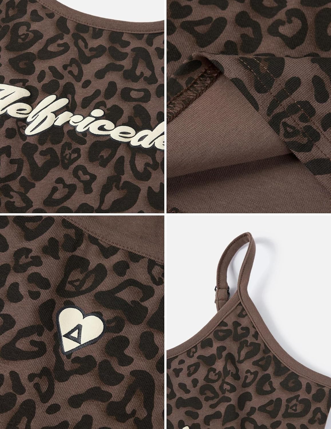 Aelfric Eden Women Halter Tank Tops Leopard Print Cami Top Crop Camisole Y2k Trendy Going Out Tops